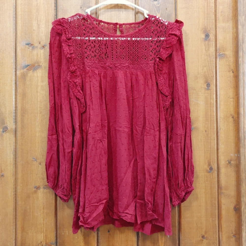 Deep red blouse